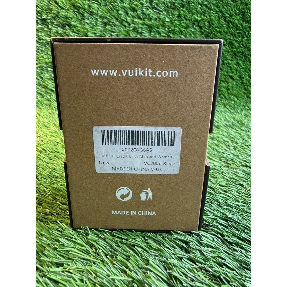 VULKIT VC200d Black Leather Pop Up Credit Card Holder Minimalist RFID Wallet NEW
